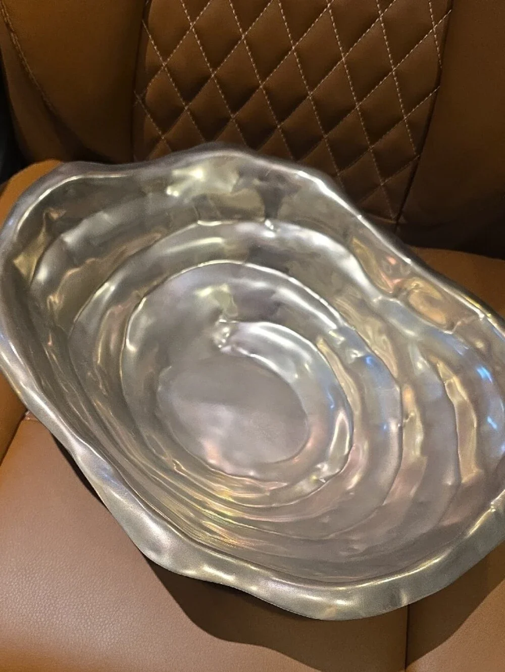 Lenox Hammered Metallic Silver Tone Decorative Serving Bowl